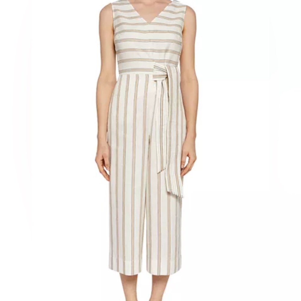 Ted Baker Cream and Tan Striped Jumpsuit